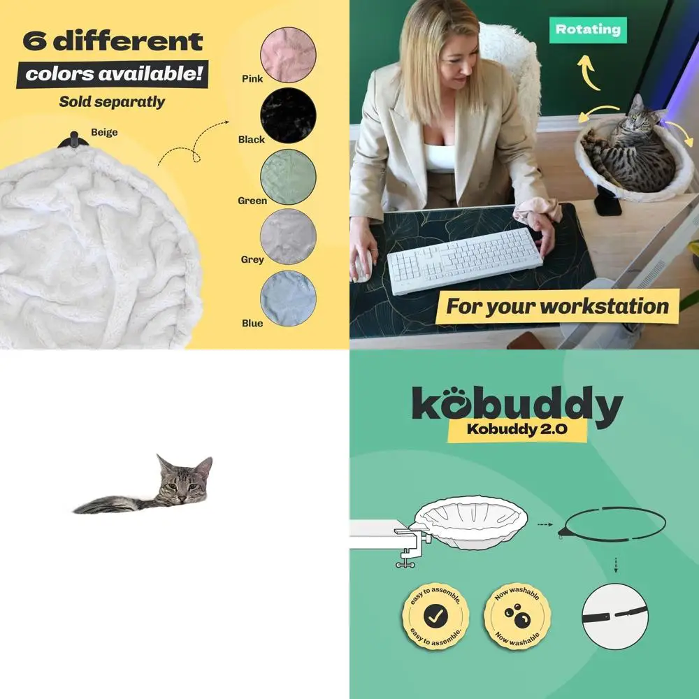 

Ergonomic Desk Cat Bed for Work, Gaming, and Office - Durable, Comfortable, Supports 50 lbs.