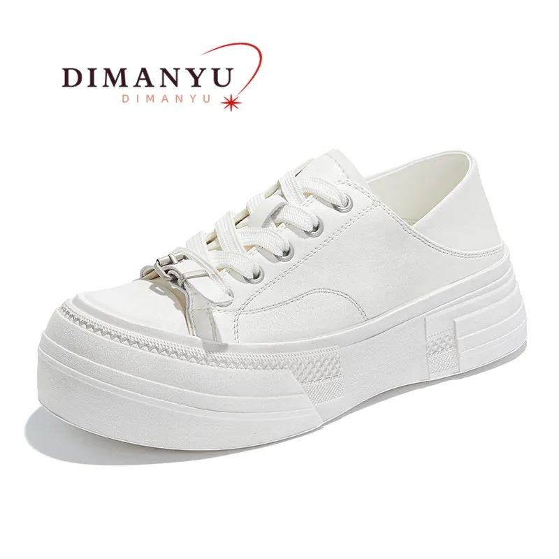 

DIMANYU Sneakers Women's 2026 Summer New Platform Casual Shoes Women's White Round Toe Lace-up Sneakers Women