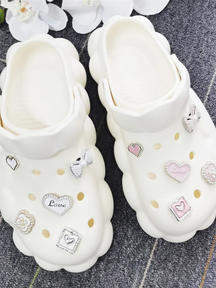 5PCS ABS Shoe Charms Buckles DIY Rhinestone Bowtie Clog Parts Decoration Garden Shoes Accessories For Women Birthday Party Gifts image 2
