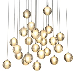 Modern staircase chandelier Living room Bedroom Kitchen stairwell Long Chandelier high ceiling sphere ball chandelier Lustre