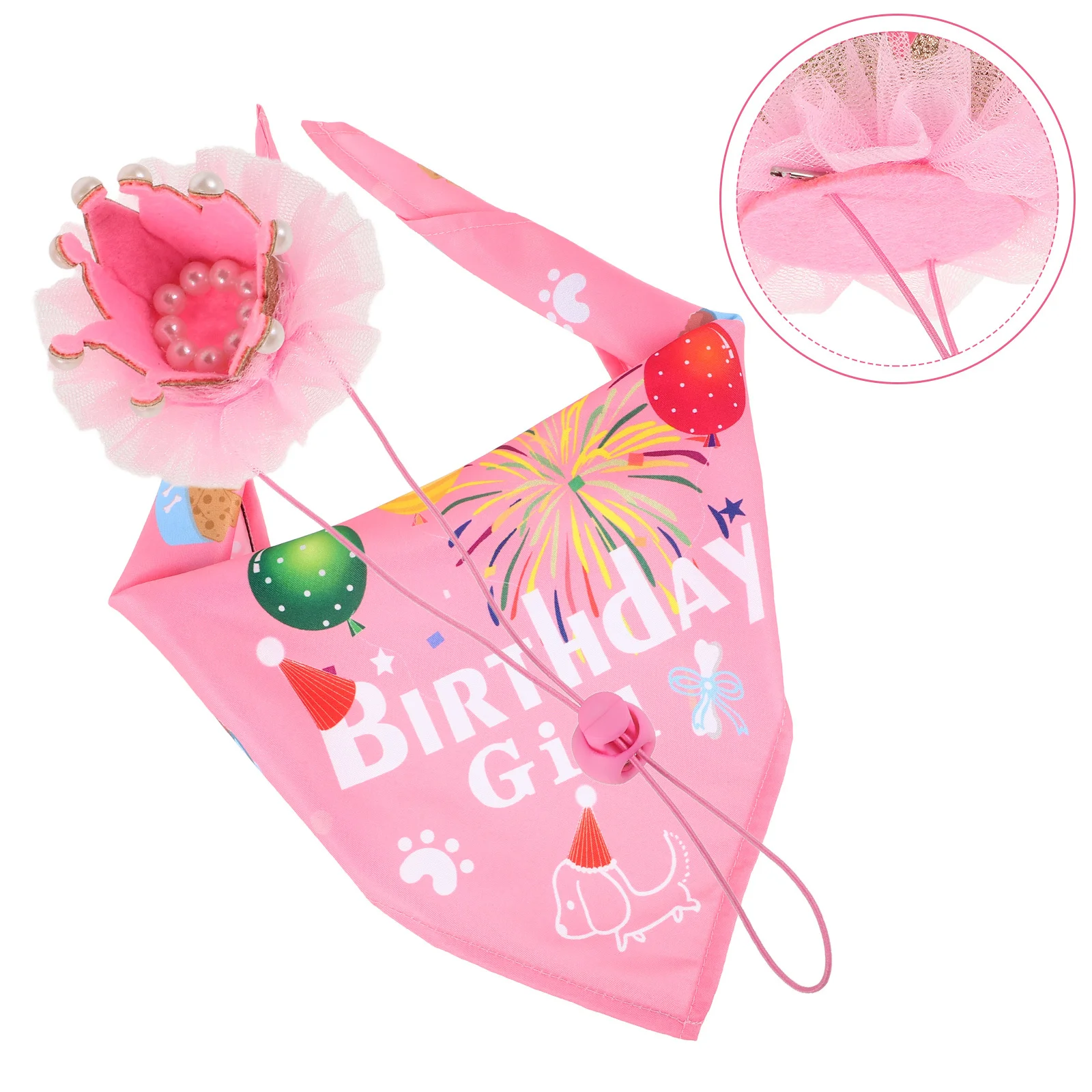 

2Pcs Pet Birthday Hat and Scarf Set Adjustable Dog Party Costume Accessories Perfect for Photos and Celebration