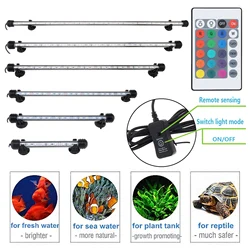 18-62CM Aquarium Fish Tank LED Light 5050 SMD RGB Submersible Waterproof Strip Light with Remote Control