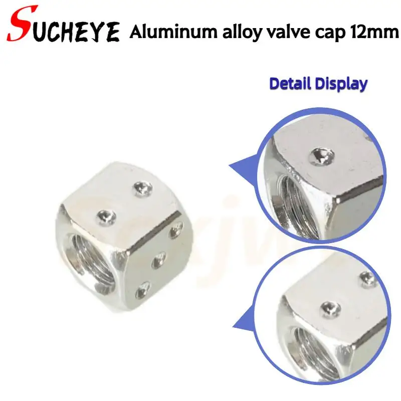 Scooter ATV Go-Kart & All Tires! Stylish & Durable 12mm Aluminum Alloy Dice Valve Caps - Universal for Motorcycle