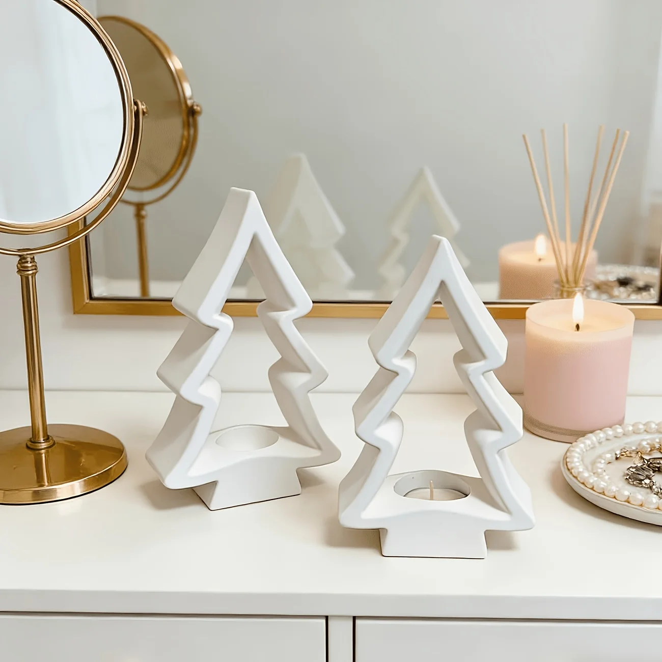 1/2-teiliges Weihnachtsbaum-Kerzenformen-Set, geeignet für die Herstellung von Gips-Kerzenhaltern, Harz-Kerzenhaltern und Weihnachtsgeschenken. – Detail 3