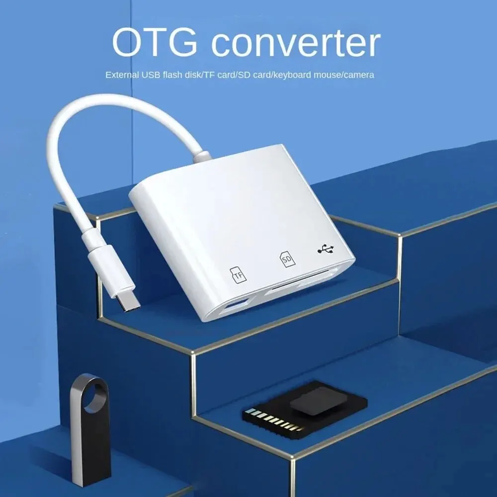 3-in-1 Type C Memory Card Reader OTG TF CF SD Adapter Compact Flash Writer For iPad Pro Huawei MacBook Samsung Xiaomi Camera