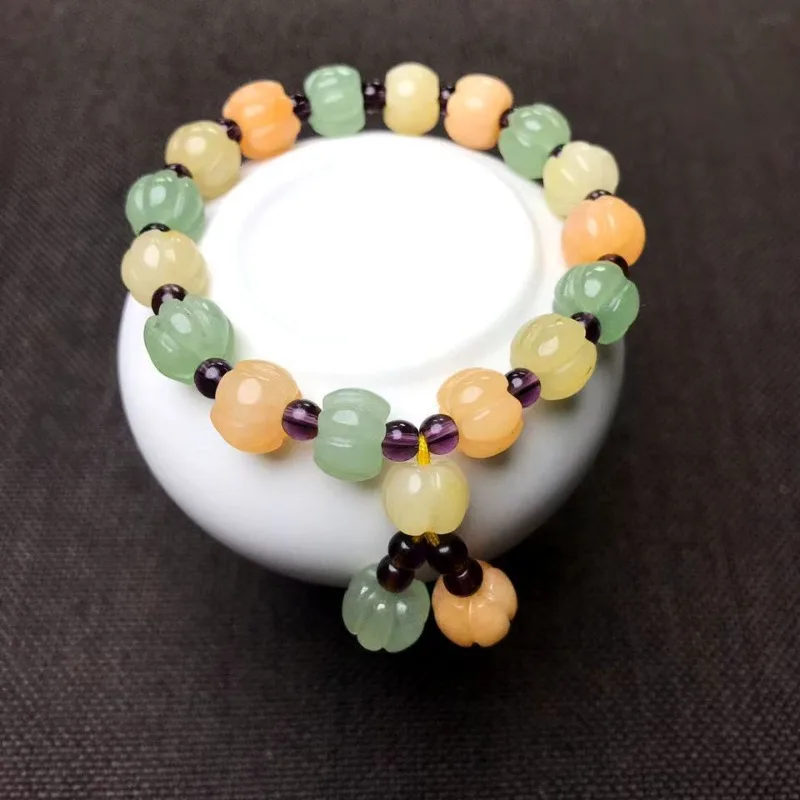 Golden Silk Jade Candy Color Pumpkin Bracelet Fashionable Men's and Women's Models