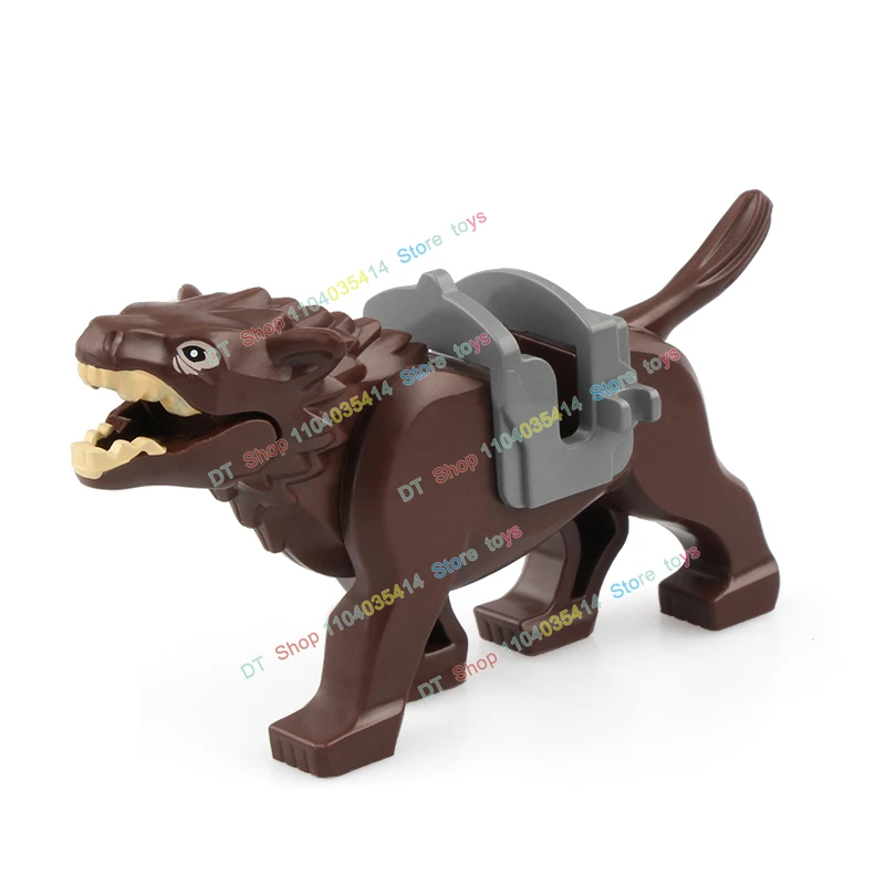 Medieval Military Cavalry Knight War Wolf Animals Building Blocks Parts Accessories Toys for Children RZ200-202 H049