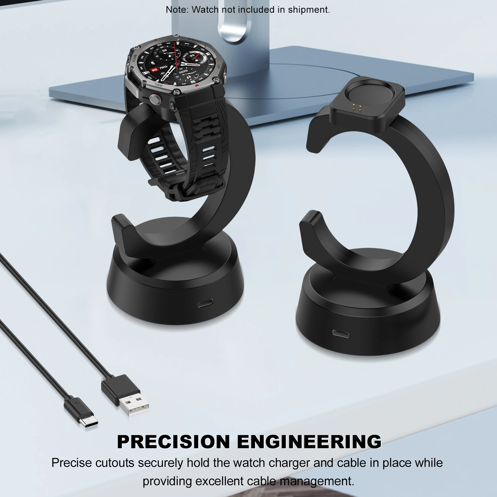 

For Huami Amazfit T-REX3 Pro USB Charging Dock Adapter Anti-Slip Magnetic Charging Cable Smart Watch Connector Watch Accessories