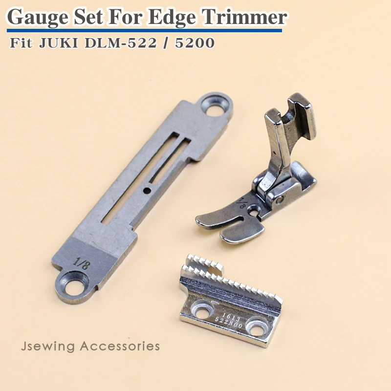 DLM-522 (5200) Gauge Set For JUKI Industrial Edge Trimmer Lockstitch Sewing Machine Needle Plate Presser Foot B1190-522-S00