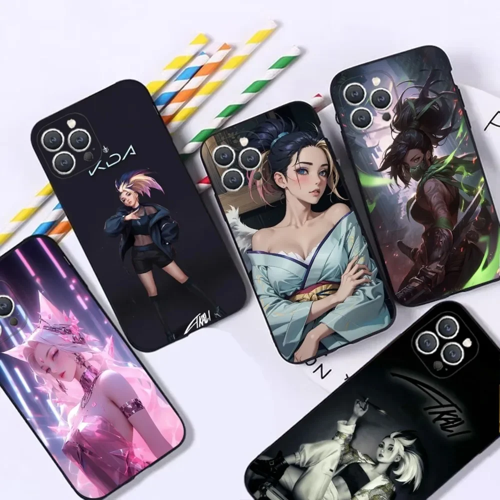 

L-LOL KDA Ahri Phone Case For iPhone 16,15,14,13,12,Pro,Max,11,7,8,Plus,XR,XS Max Shockproof Silicone Soft Shell