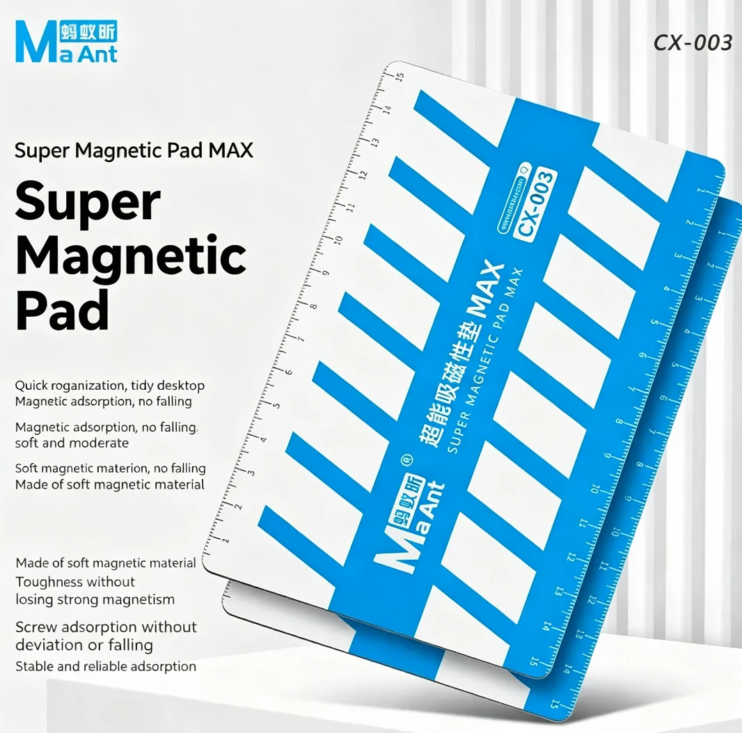 

MaAnt CX-003 Screws Adsorption Magnetic Strip for Mobile Phone Tablet Maintenance Dual-use Measruing Ruler Storage Mat