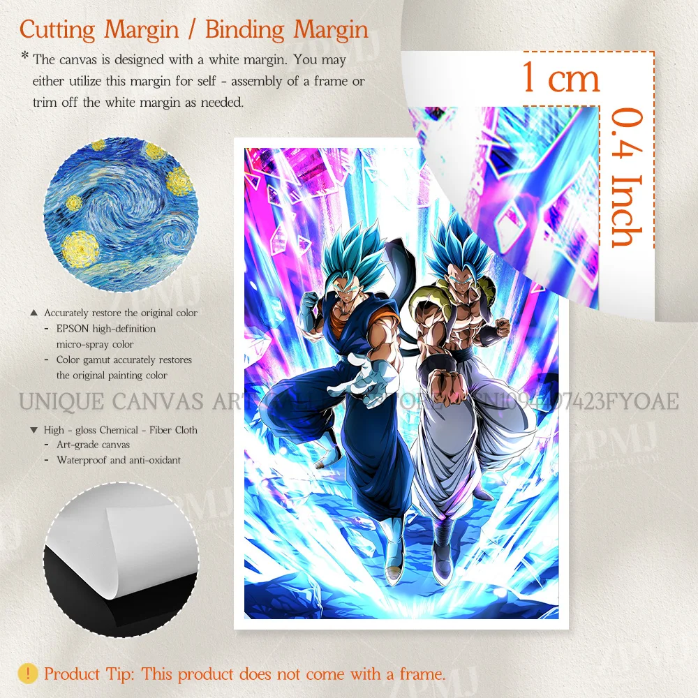Impresiones de alta definición para decoración del hogar, imágenes de pintura, Vegito Vs Gogeta, arte de pared, figuras de Anime de Dragon Ball, póster en lienzo para sala de estar