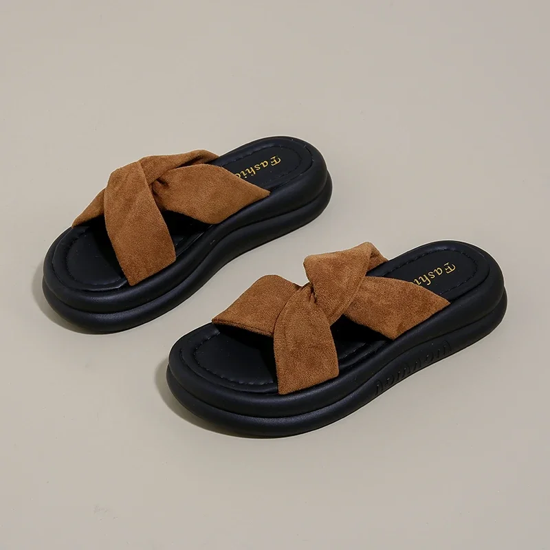 

Fashion Slippers for Women Summer Flats Shoes Womens Casual Beach Shoes Cute Bow Tie Slides Indoor Outdoor Thick Bottom Slippers
