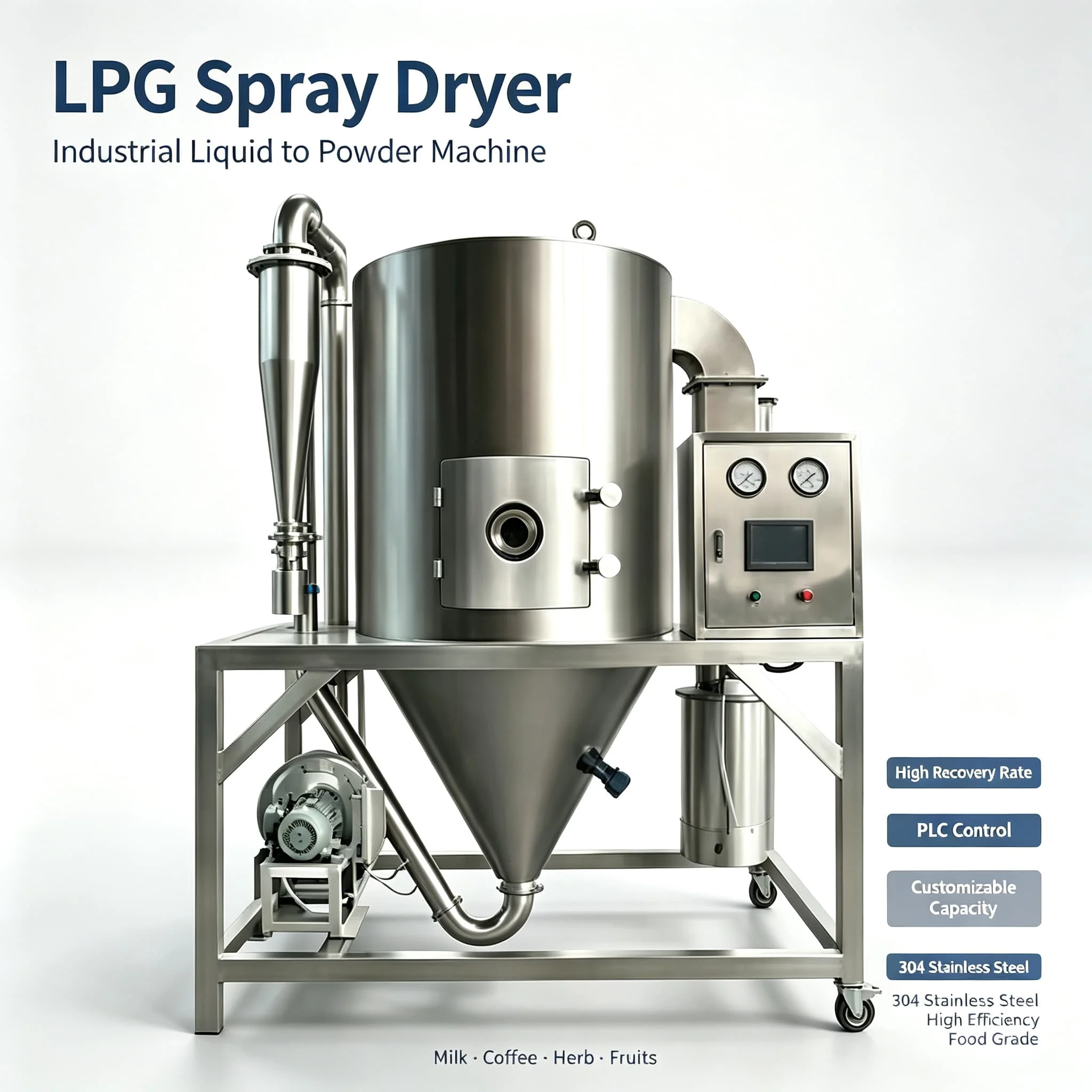 Budget Friendly Small Capacity Spray Dryer High Safety Explosion Proof Spray Dryer Water Evaporation Concentrating Dryer