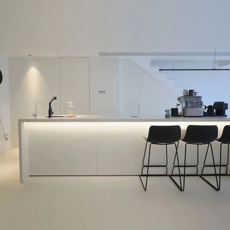 Water bar counter integrated cabinet, sink island, separate table, dining side cabinet integrated, simple and light luxury white