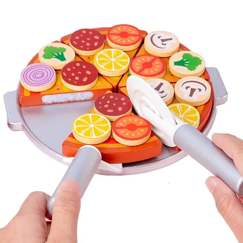 

Игрушечная еда для детей, кухонный набор, деревянная игра, пицца, игрушка, еда для детей, красочная, многофункциональная, яркая, детская игра, еда для девочек и мальчиков