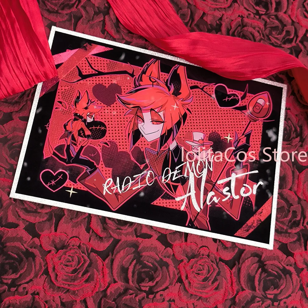 

Hazbin Hotel Alastor Valentine Series 21cm Double Flash Acrylic Shikishi Hot Stamping Postcard Doujin Goods Gift Cosplay Xmas