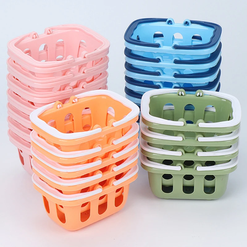 Doll House Supermarket Shopping Basket Simulation Mini Fruit And Vegetable Basket Doll House Accessories