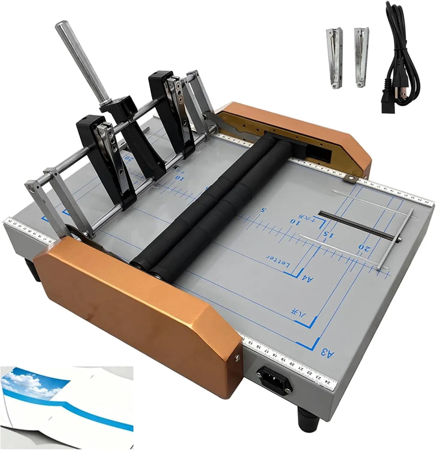 Automatic Booklet Maker Binding Folding Machine Max 1248x1732 Folds 17 Sheets 80g Paper 5 Stapling Positions A3 Brochures Books
