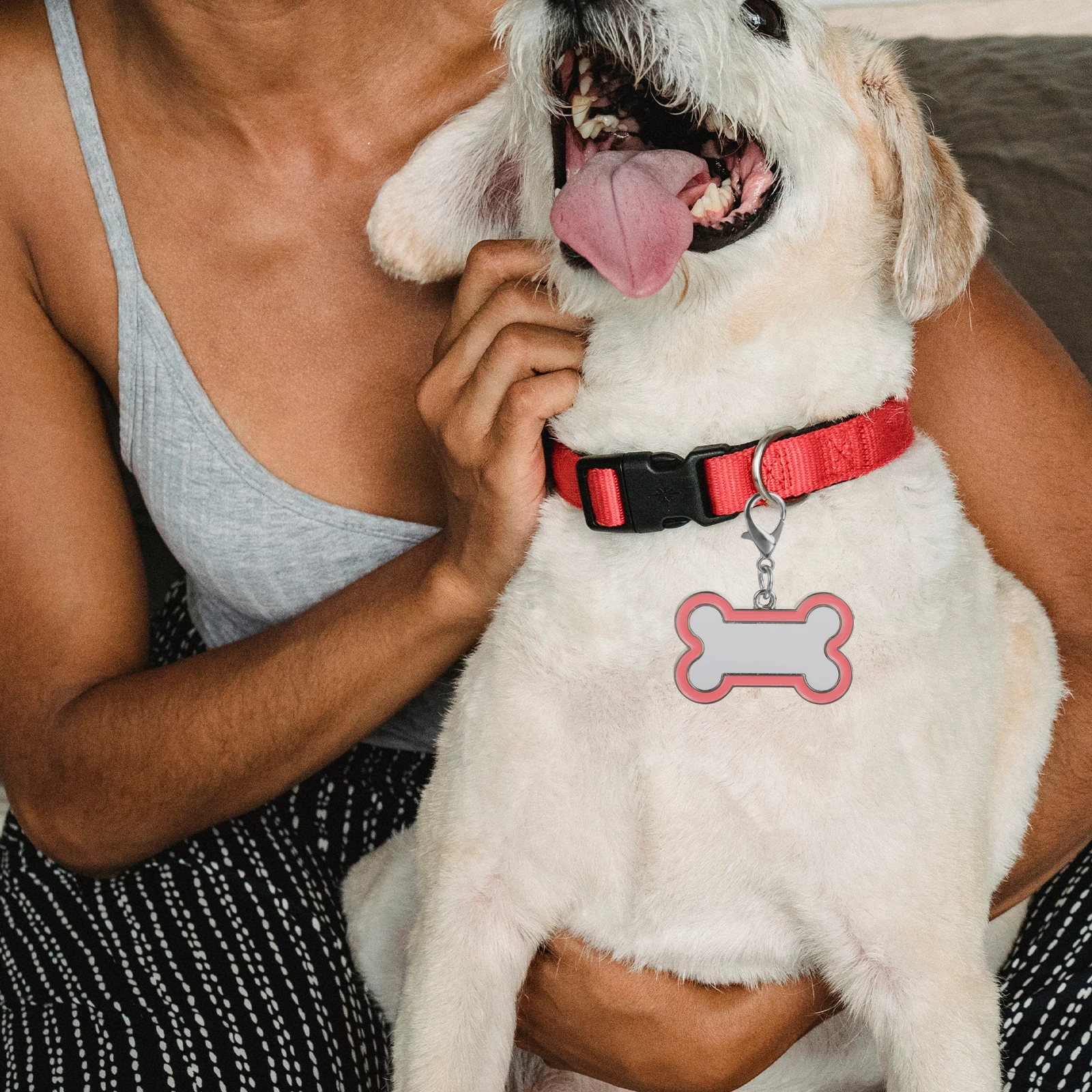 

2pcs Heat Transfer Tags Metal Dog Id Black Personalized Sublimation Custom Durable Rust Resistant Blank Tag Engrave Pet Name