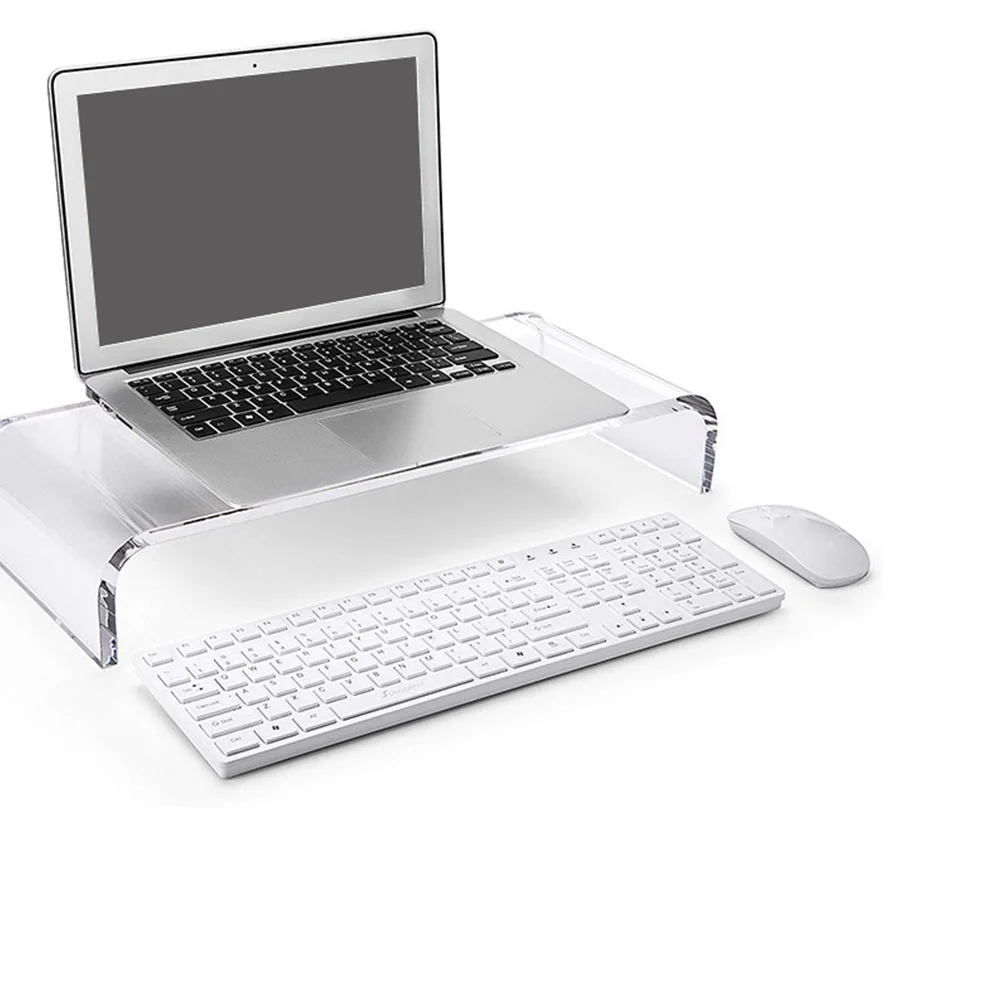 

Acrylic Monitor Riser Stand Transparent Desktop Computer Stand Holder Office Screen Riser Storage Rack Improve Neck Back Comfort