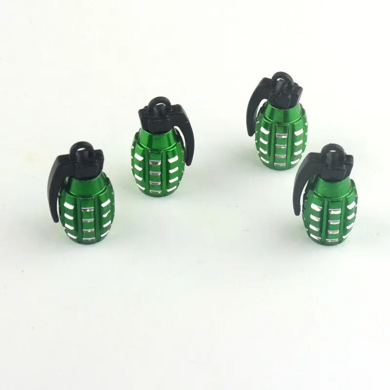 

4x Green Grenade Tire Valve Stem Cap Wheel Tire Air Valve for Ram F150 Titan Sierra