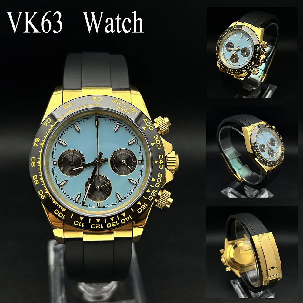 NEW VK63 watch men's chronograph quartz movement stainless steel men's watch custom logo sapphire glass VK63 movement watch