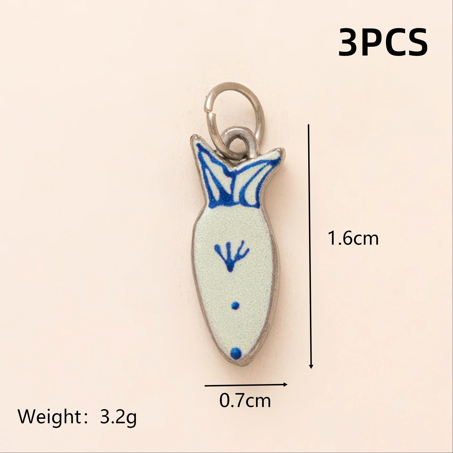 3 Stück Modische Neue Blaue Fischschwanz-Seestern-Anhänger aus 316 Edelstahl, Wasserfest und Farberhaltend, für Schmuckherstellung – Detail 6