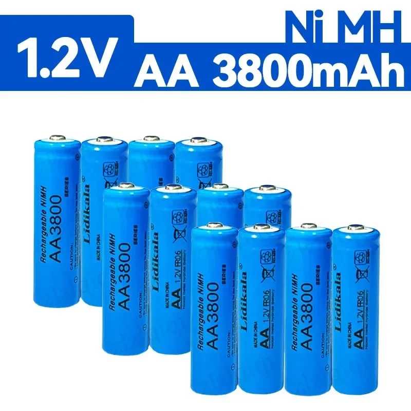 Pile alcaline au dégrad- hydrogène, pile aste pour appareil photo, jouet d'horloge, haute qualité, 1.2V, AA, 3800mAh, 1.2V