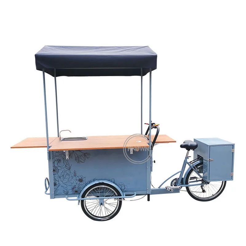 Streeet Outdoor Electric Cargo Bike Adult Tricycles Bicycles Mobile Coffee Food Vending Cart for Sale