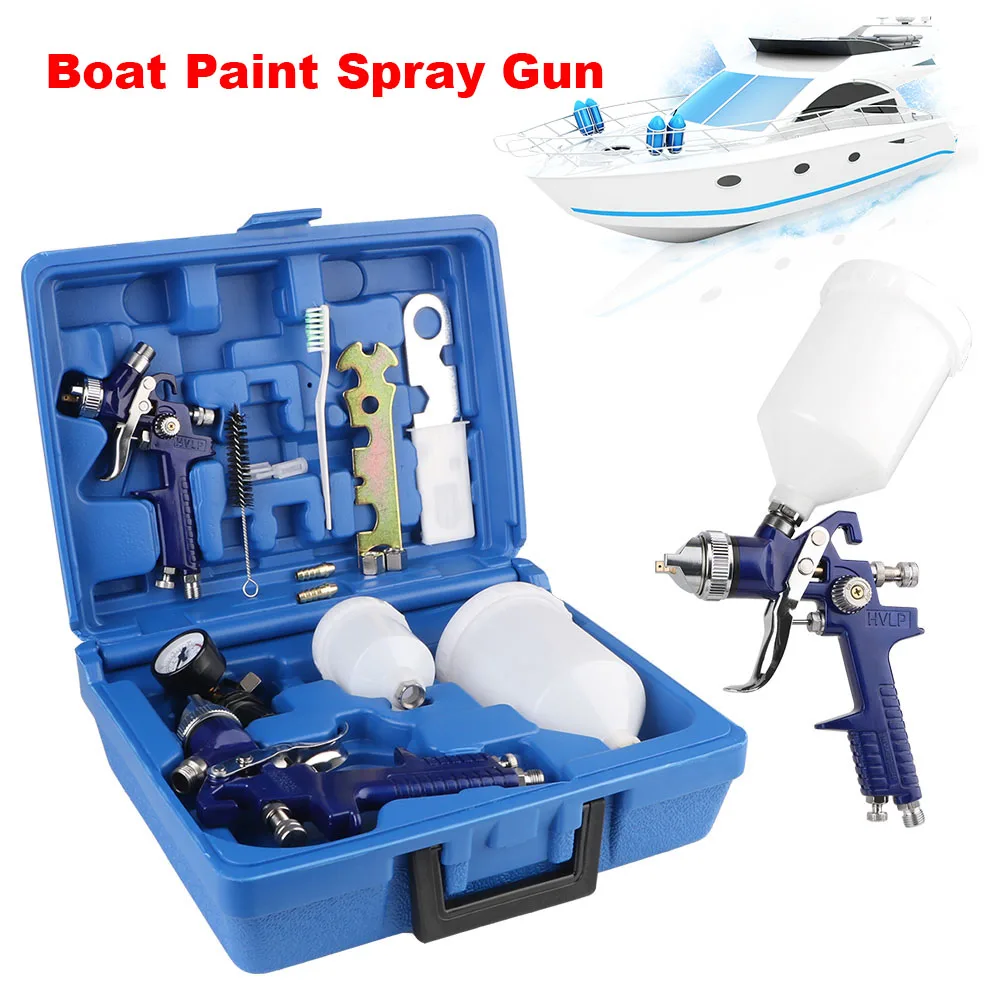 

Распылитель краски для лодки, пневматический пескоструйный пистолет, спрей для автомобильной краски, набор калибра 1,4/1,0 мм, инструменты для полировки листового металла с высокой распылением