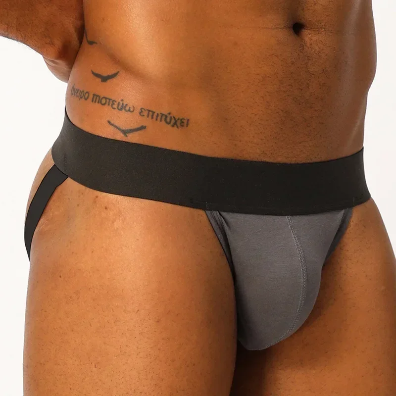 

Men's Erotic Joclstrap Solid Color Gay Sexy Low Waisted Bulge Pouch Cotton Breathable Comfortable Sweat Absorption Sports Thongs