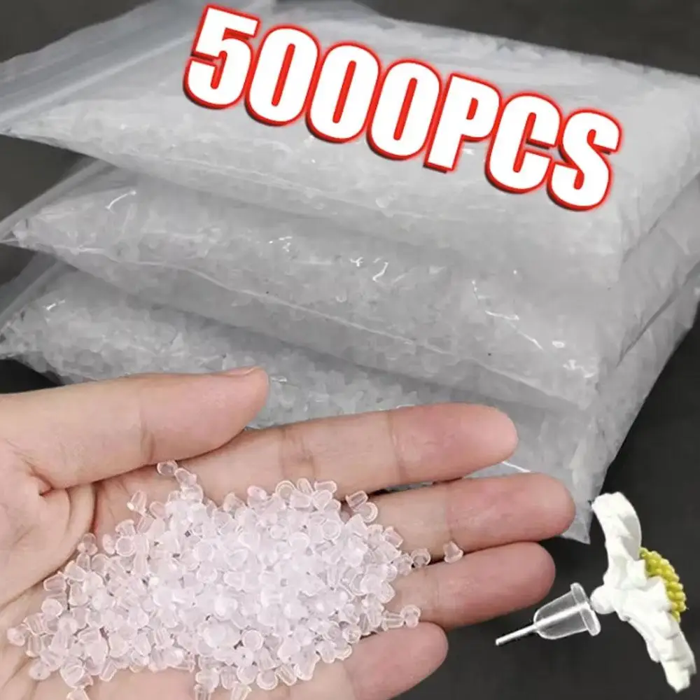 1000-5000pcs Transparent Acrylic Head Ear Studs Acrylic Earring Clasp DIY Falling Stoppers Earstuds Findings Jewelry Components