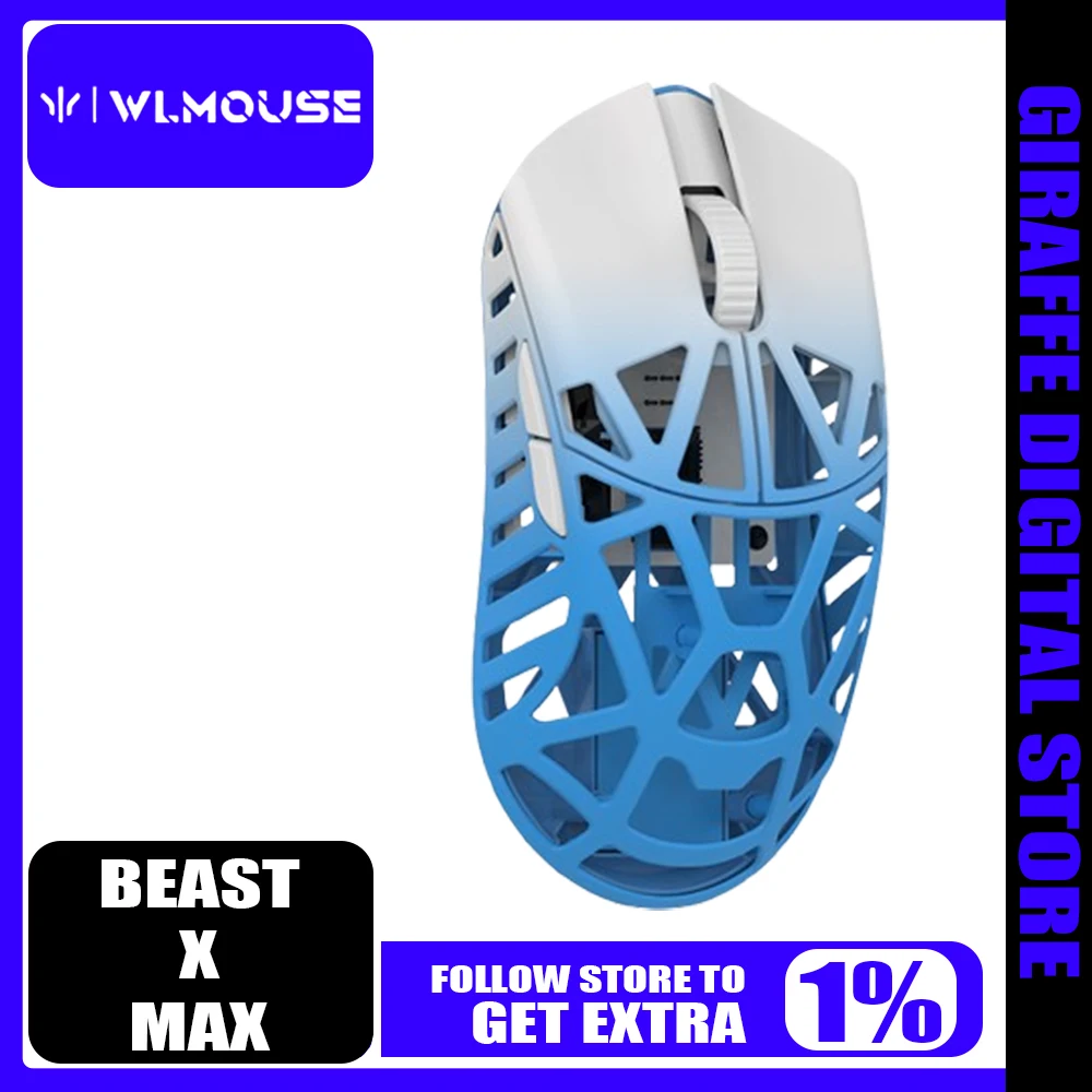 Wlmouse Beast X Max Wireless  Mouse Wanling Tri Mode 8k Paw3395 Magnesium Alloy Gaming Mouse Lightweight Pc Gaming Accessories