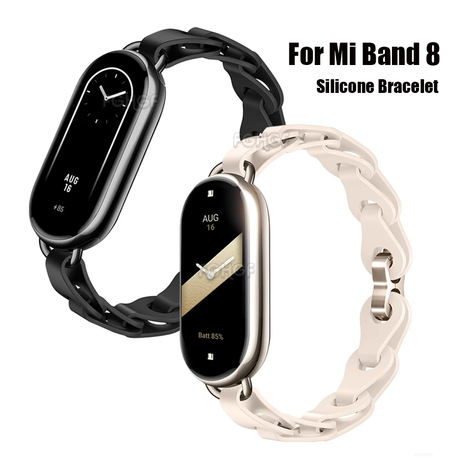 Silicone Strap For Xiaomi Mi Band 9 8 Braceclet Quick Release Replacement Correa For Mi Band 9 8 NFC Smart Wristband Accessories