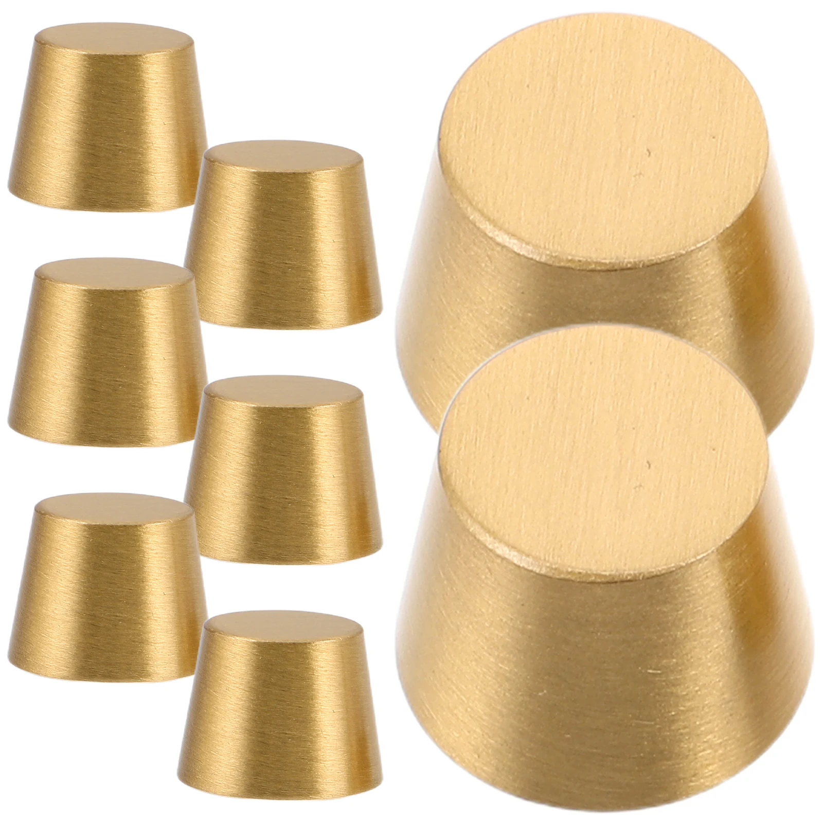 8pcs Brass Feet Pads for Tray Wood Board Riser Copper Foot Display Legs Conical Design Furniture Hardware Decorative