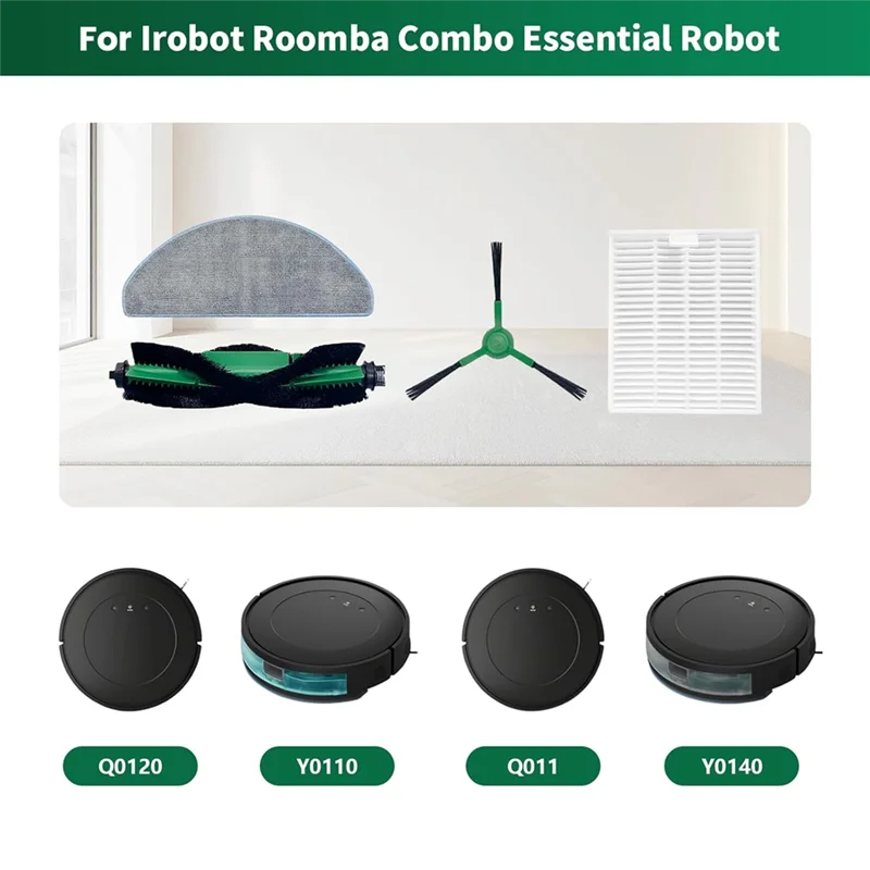 PORK-Voor Irobot Roomba Essentiële Serie Y0140 Y0110 Y0112 Robot Stofzuiger Accessrioes Borstel Filters Mop Pads