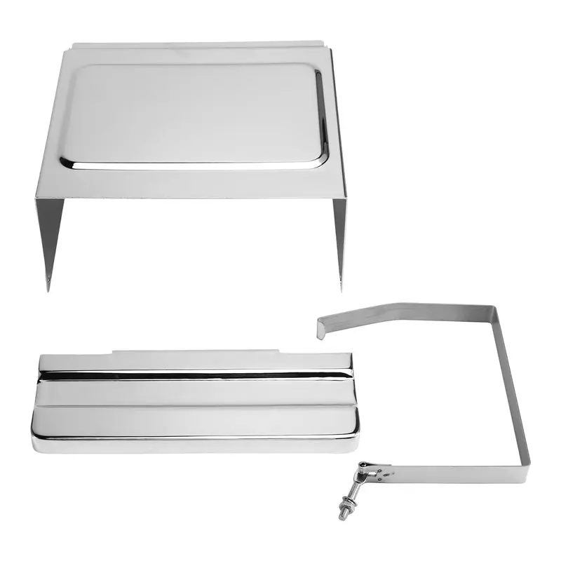 Chrome Battery Strap Top Cover Hold Down Side Cover Kit For Sportster Custom 883 1200 XLC XLH 1998-2003