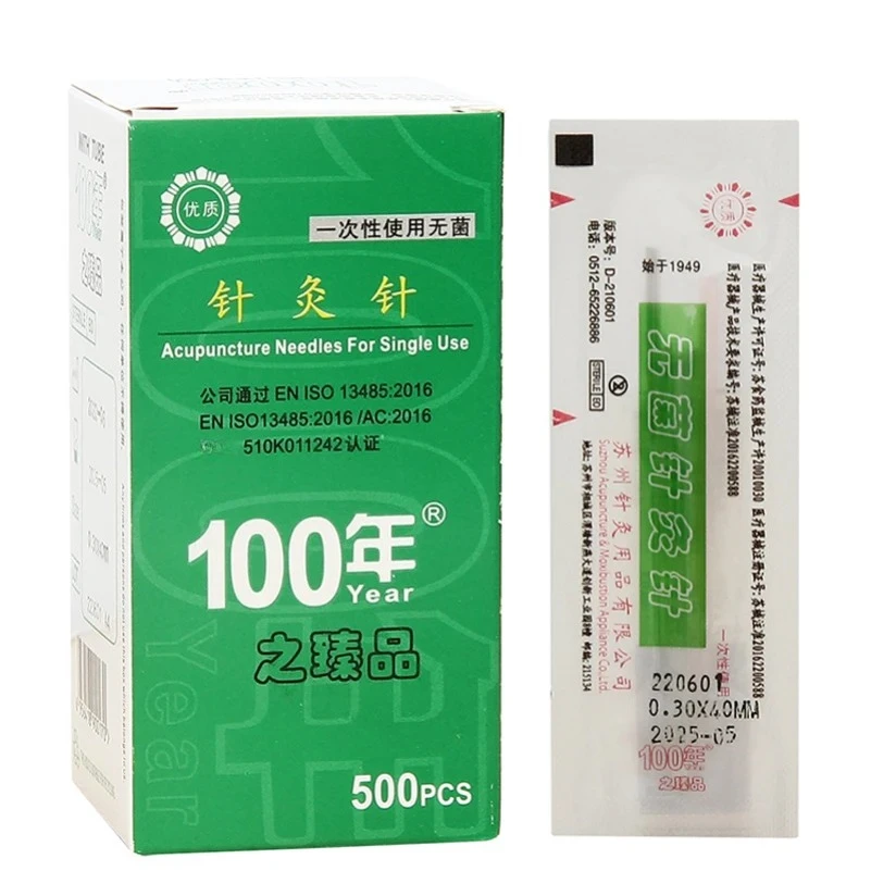 

500 Pcs Sterile Acupuncture Needle with Tube Flat handle Practice Acupoint Accupuncture Massager Dry Needling