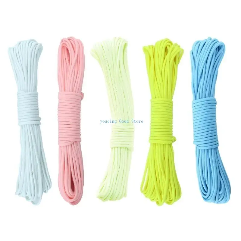 

N58B 9 Strand Survivals Luminously Parachutes Cord Highly Strength Wind Rope Easy to Use