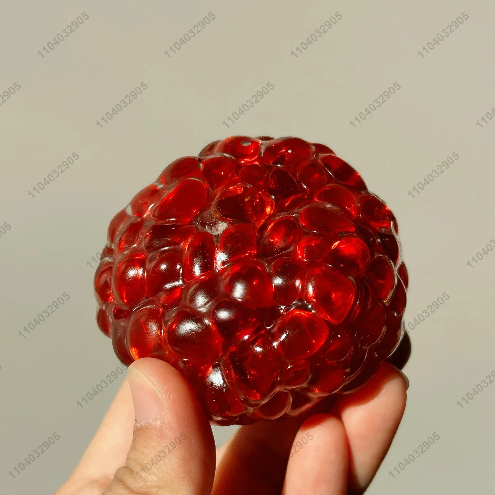 Red Stone Squeaky Stress Ball Shapable Vacuum Jade Squishy Ball Mochi Toy Squeeze Ball Stress Relieve Stress Hand Relax Toy