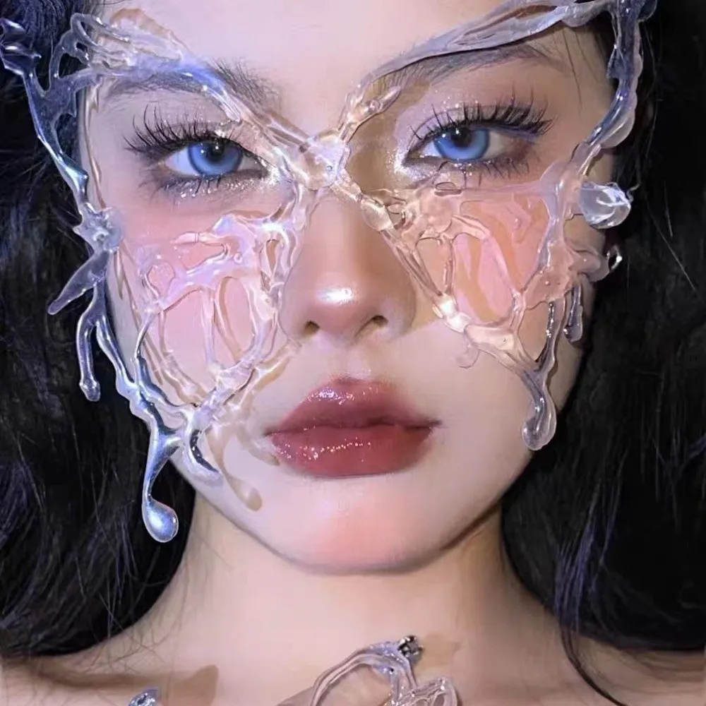 Animal Butterfly Mask Transparent Resin Halloween Masks Ancient Style Cosplay Costume Full Face Cover Future Science Technology