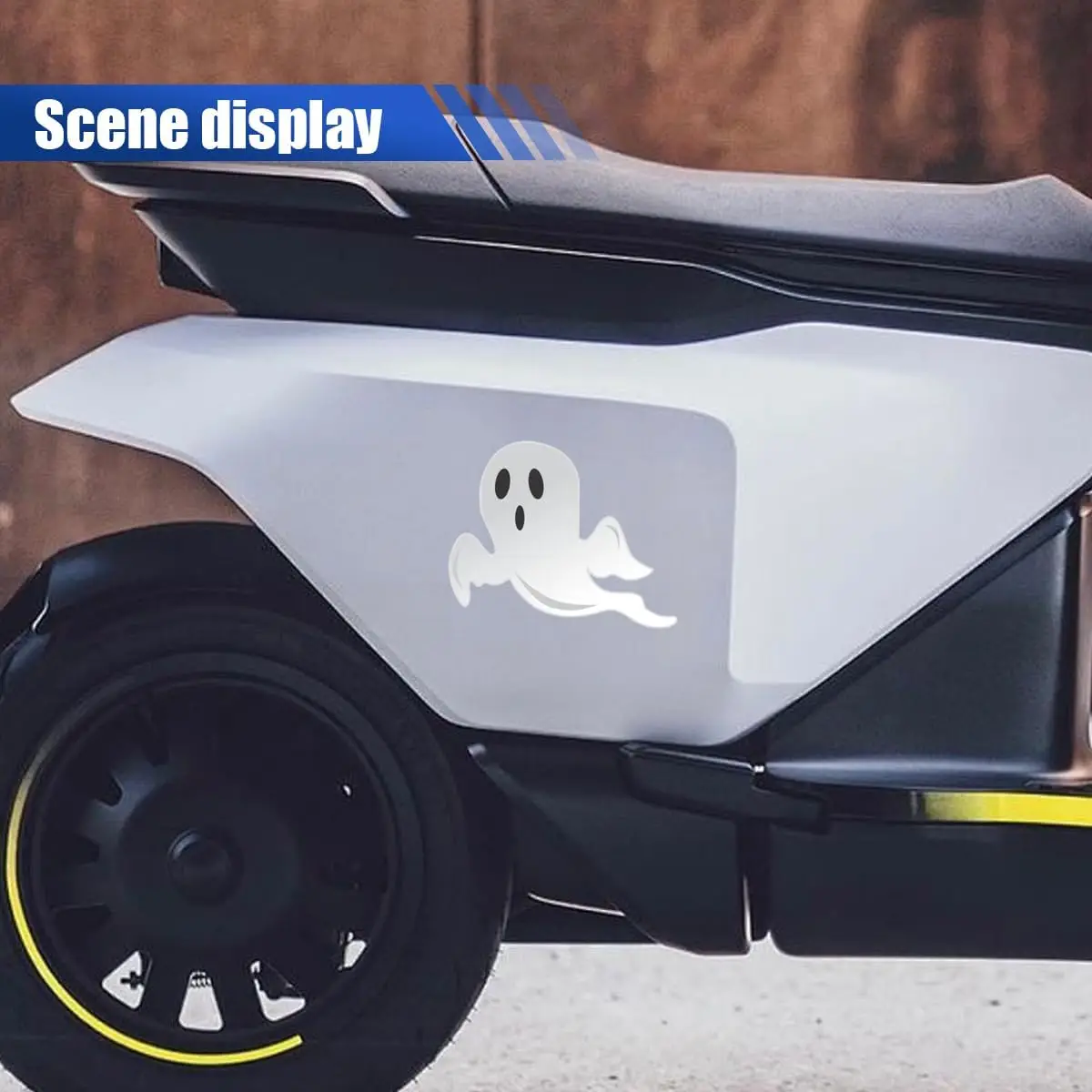 1pc adesivos engraçados fantasma, decalque de janela de carro assustador, adesivo de decoração de para-choque de carro em pvc à prova d'água