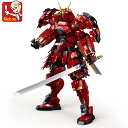 Sluban 923PCS Flame War Warrior Mecha Building Blocks Mech Figure Model Bricks Desktop Decoration Display DIY Toy For Boys Gifts