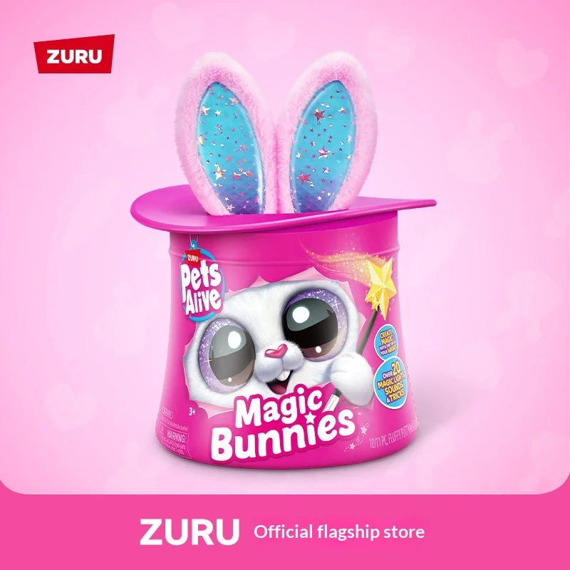 Zuru Pet Magic Bonnie Rabbit Pet Blind Box Surprise Interactive Plush Toy with Over 20 Magic Lamp Sounds and Techniques