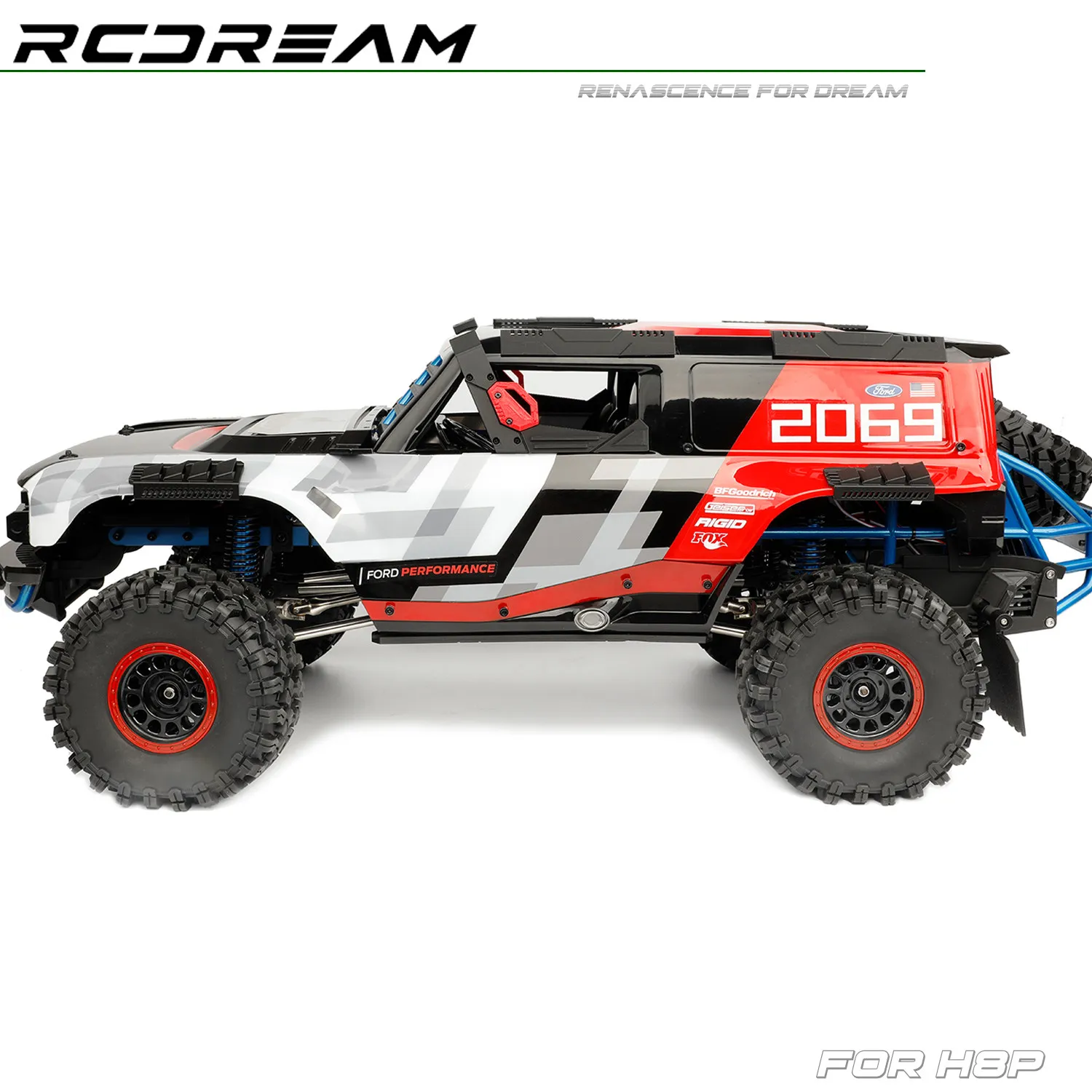 1/8 Hood Decoration Decal Metal Sheet Windows Guard Grille Body Protective Armored Block for H8P Bronco Upgrade Parts