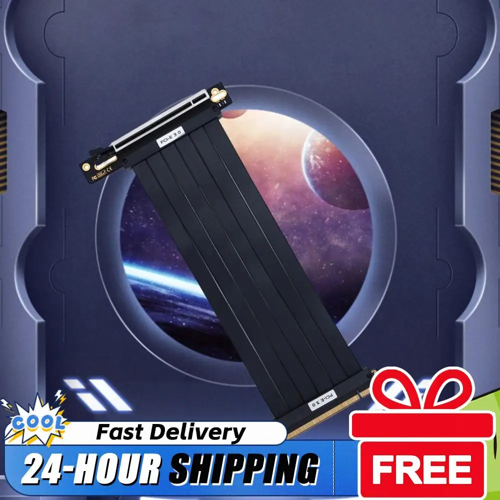 

PCI-E 3.0 Riser Cable EMI Shielded PCI Express Gen 3 GPU Extension Cord PCIe 3.0 X16 High Speed Flexible Extender Card