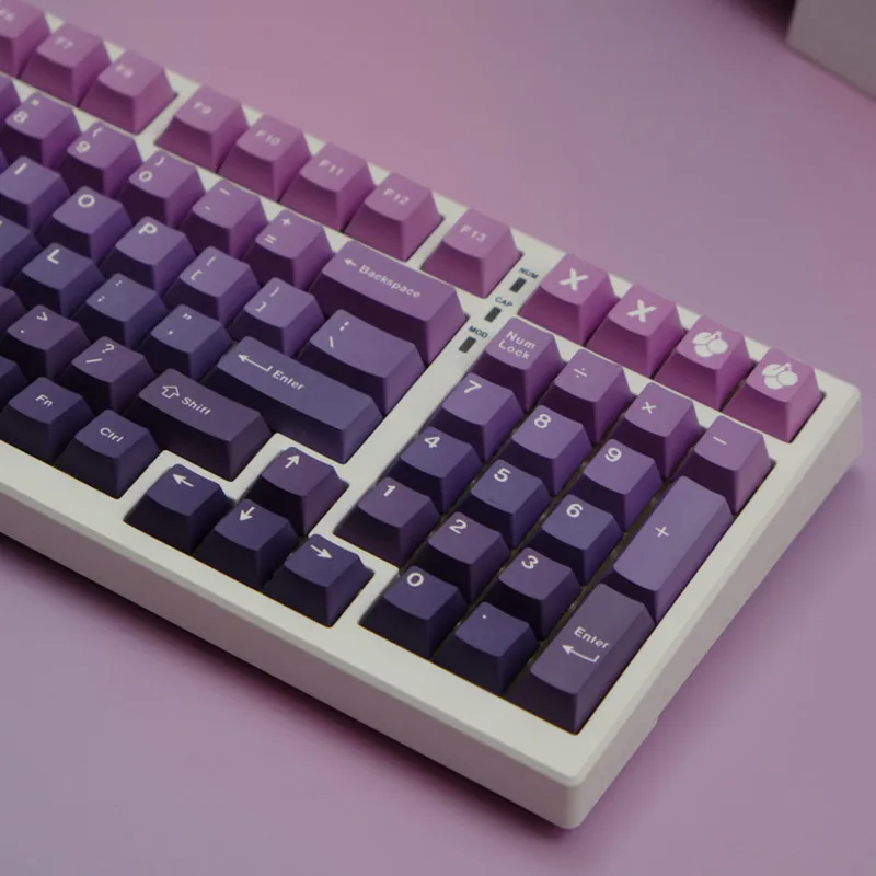 147 Key Gradient Purple Air Coming From The East PBT Dye Sublimation Cherry Profile Keycap For MX Switch GK75 GK96 Keyboard