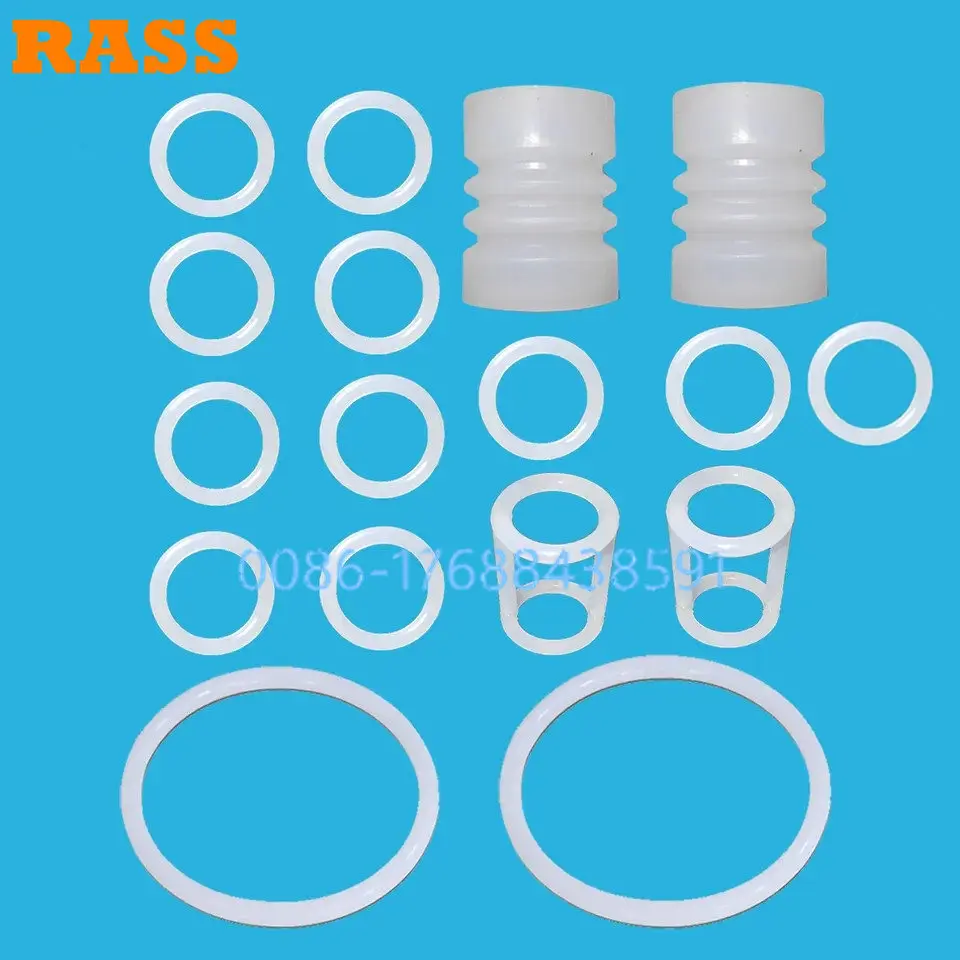 17 PCS O Silicone Sealing Rings Corrugated Sleeve H Shaped Gaskets Mixed Pack Ice Cream Maker Parts For BQL Soft Serve Machines