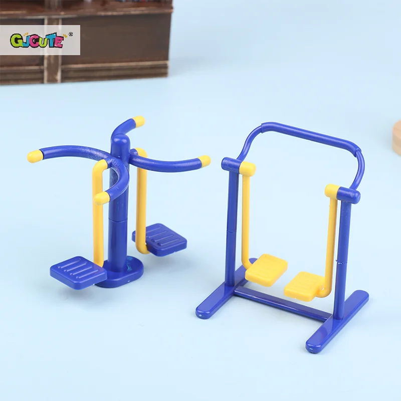 1Set 1/12 Casa delle bambole Parco all'aperto Attrezzature per il fitness Modello Casa delle bambole Scena sportiva Decorazione Giocattoli Micro scena Puntelli di costruzione